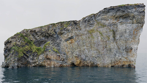 Large Coastal Cliff PBR Scan 02 & Highpoly