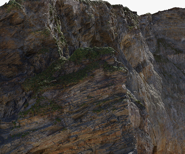 ArtStation - Large Coastal Cliff PBR Scan 02 & Highpoly | Game Assets