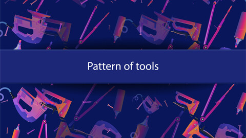 Banner with a pattern of power tools