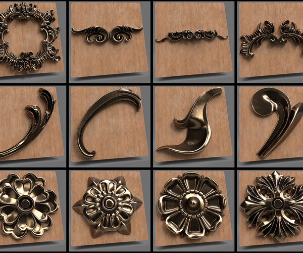 ArtStation - Baroque Ornaments Alphas Vol. 1 | Brushes