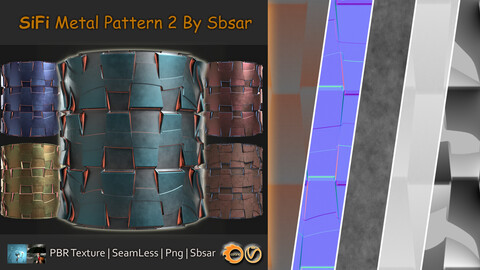 DH Materials 3- SiFi Metal Pattern 2 By Sbsar | Seamless | Pbr