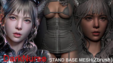 DarkNurse Stand Base Mesh (Zbrush)