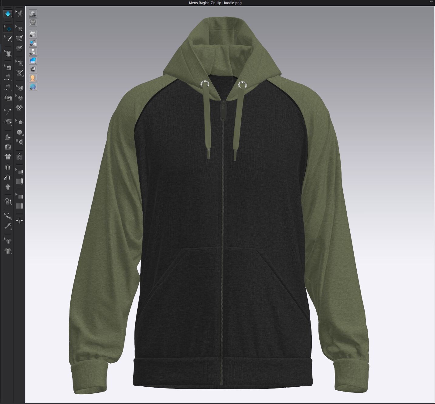 ArtStation Mens Raglan ZipUp Hoodie, marvelous designer,clo3d