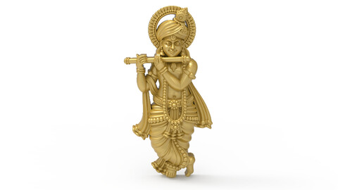 Krishna Pendant 3D File | Jewelry God Pendant | 3D Model Stl File For 3D Printing Jewelry