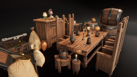 Medieval Village - Furniture and Misc. Pack