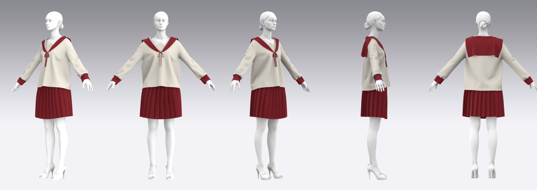ArtStation - Japanese School uniform Seifuku Outfits MD CLO 3D ZPRJ ...