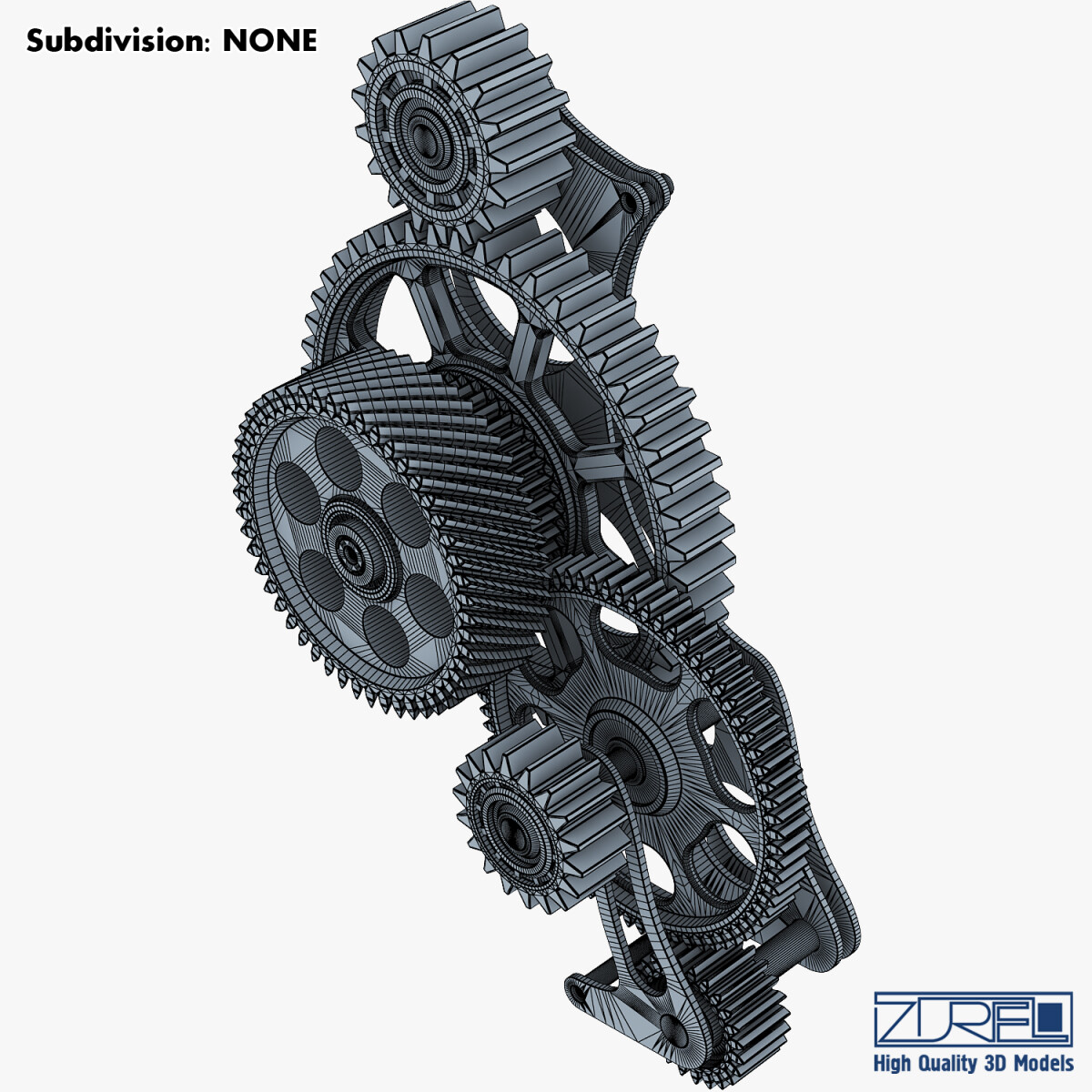 Gear Mechanism V 3 - 3D Model by Zurel