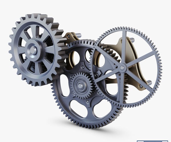 Gear Mechanism V 2 - 3D Model by Zurel