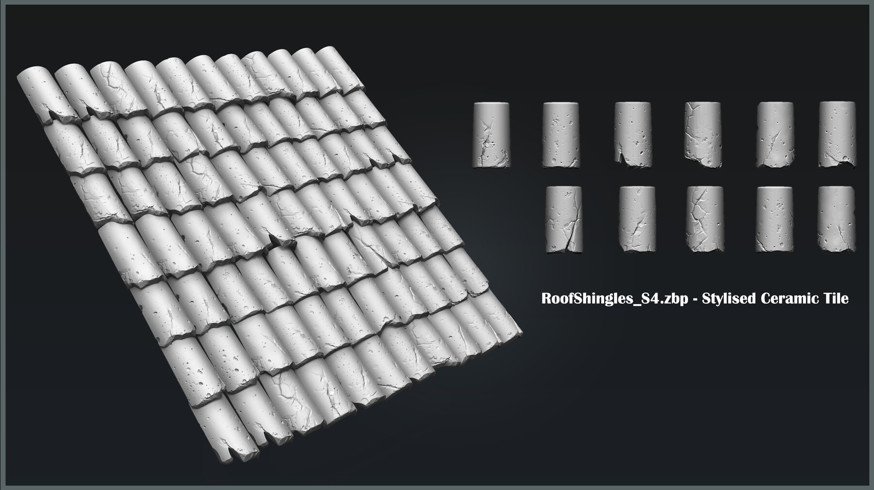 ArtStation 7 IMM brushes for creating roof tiles & shingles Brushes