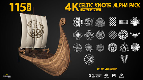 115 Celtic  Ornament Symbols & Knots 4K Alpha_Pattern Pack