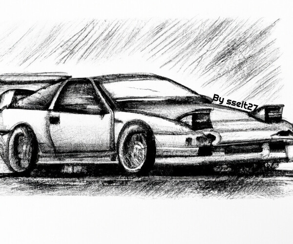 ArtStation - Nissan 180sx pencil-drawn sketch (no watermark) -DIGITAL ...