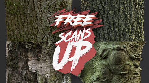 ScansUp: Tree Bark Pack 02 - Photogrammetry Materials - Free!