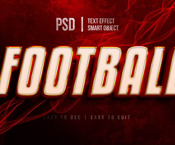 ArtStation - Football. PSD fully editable text effect. Layer style PSD ...