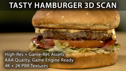 [PBR] Tasty Hamburger 3D Scan
