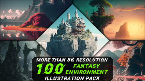 100 Fantasy Environment Illustration Pack (More Than 8K Resolution) - Vol 4