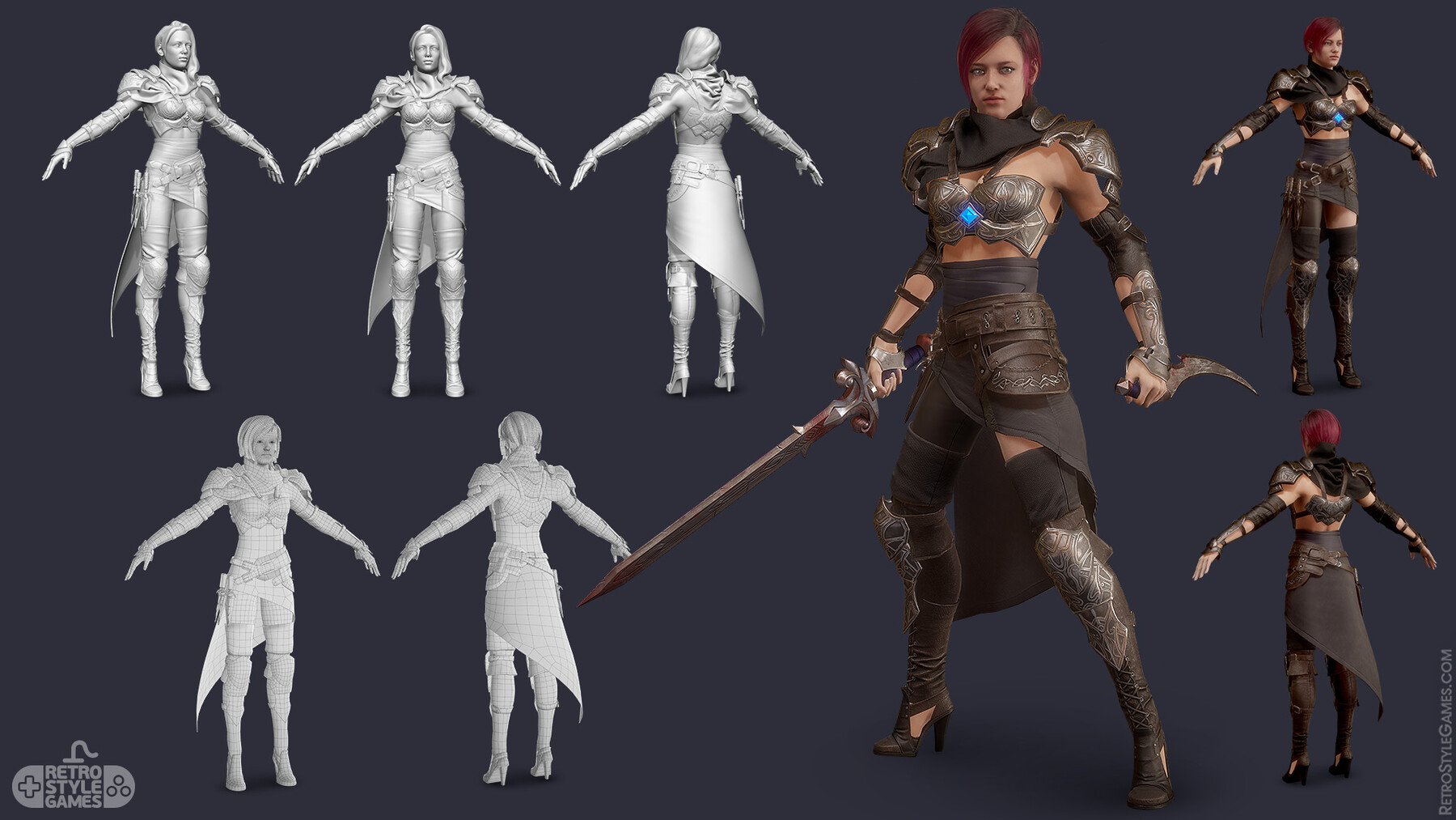 ArtStation - FREE! Unity + Unreal Female Warrior Assassin | Game Assets