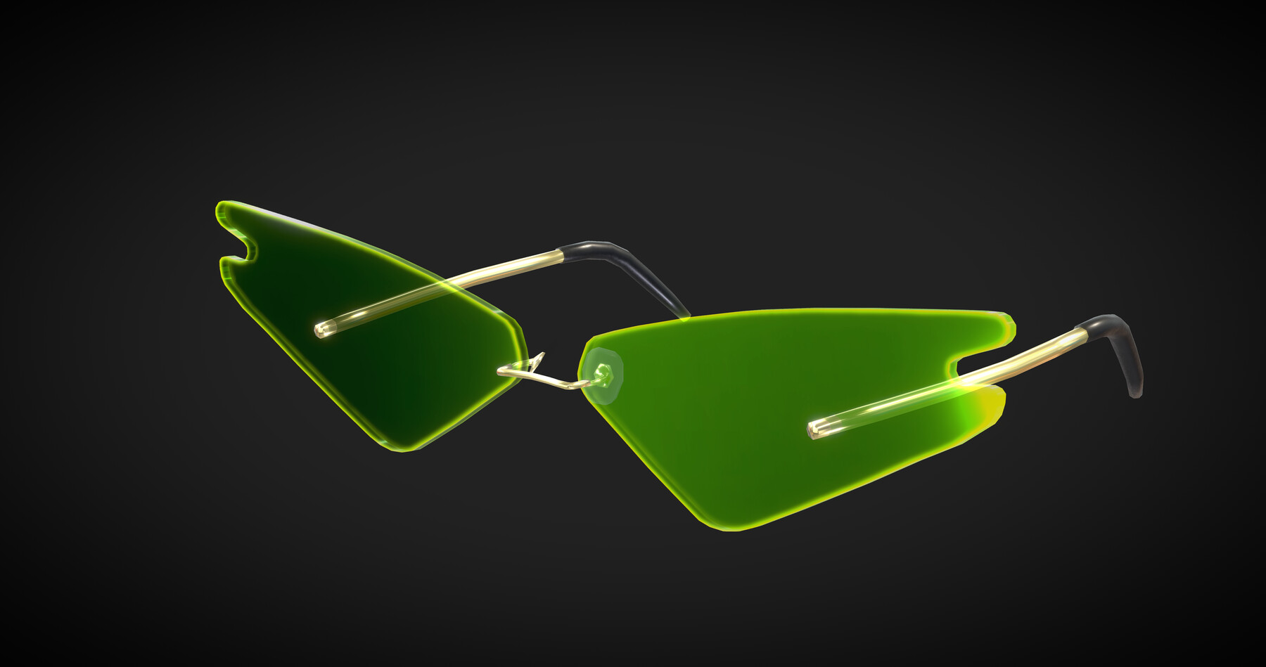 ArtStation - Green Sunglasses - low poly 3D model | Game Assets