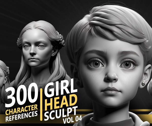 ArtStation - 300 Girl Head Sculpt - VOL 04 - Character References ...