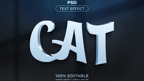 ArtStation - 3D Cat PSD fully editable text effect. Layer style PSD ...