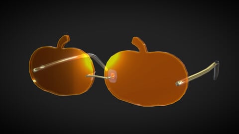 Pumpkin Neon Sunglasses - low poly 3D model