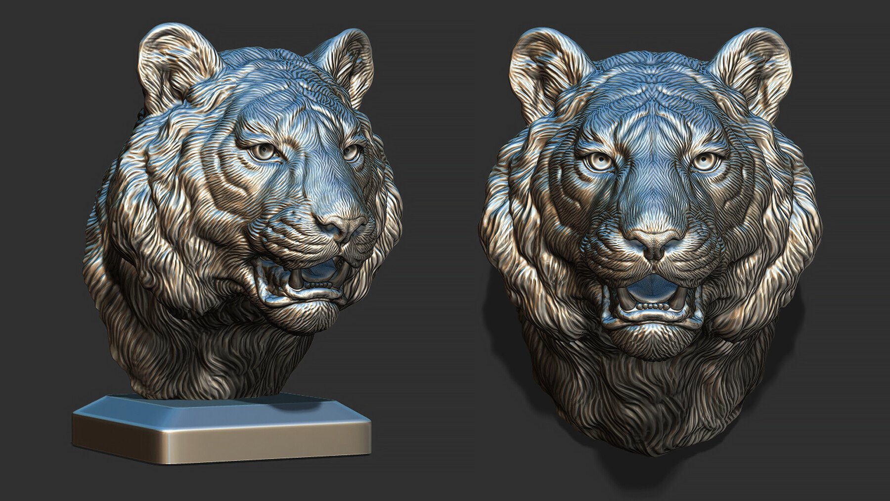 Tiger head free 3d model - download stl file