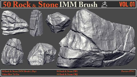 50 Rock & Stone IMM Brush VOL 01 + Video How To Use