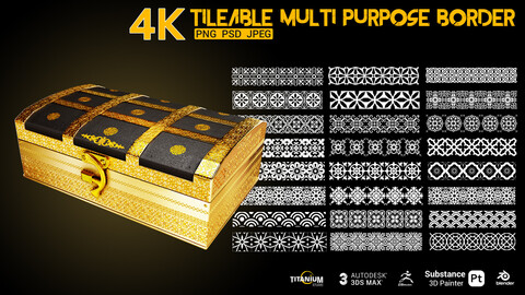 400 | 4K Multi Purpose Ornamnet-Pattern Alpha pack - PSD+PNG+JPG