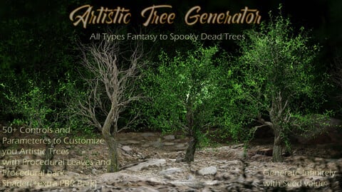 Artistic Tree Generator (all Types: fantasy to Spooky dead trees)