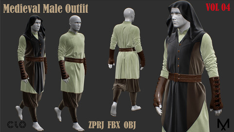 Medieval Male Outfit_VOL 04 (Marvelous/CLO +ZPRJ +OBJ +FBX)