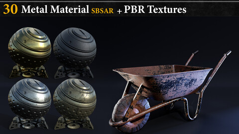 30 Metal Material sbsar + PBR Textures