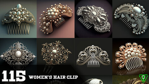 115 Women's hair clip (More Than 8K Resolution)