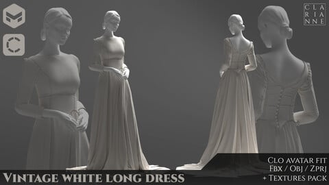 Vintage long white dress