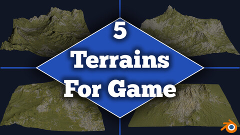 5 Terrains For Game - ready for texturing