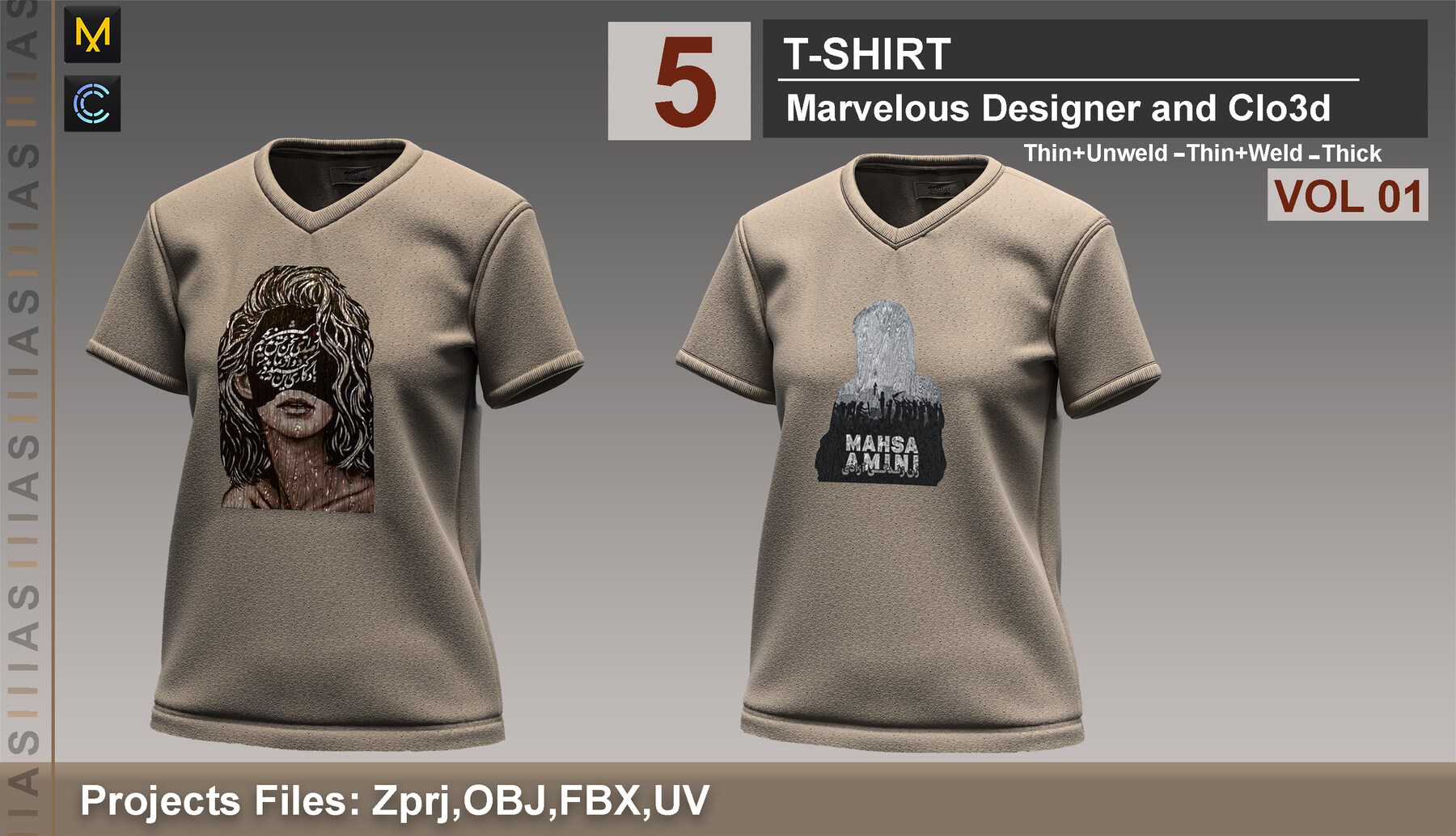 ArtStation - OVERSIZED T-SHIRTS PACK / zprj obj fbx