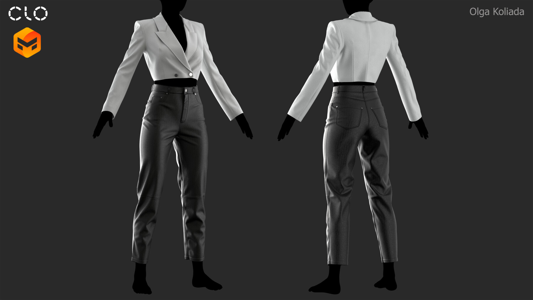 ArtStation - Female outfit (jacket+pants). Marvelous Designer/Clo3d ...