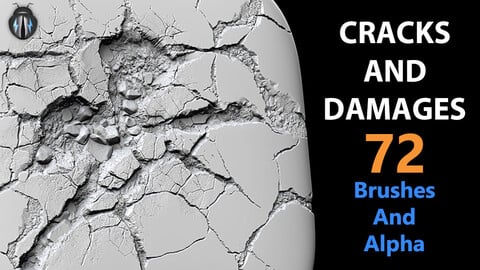 Cracks And Damages 4K Brushes and Alpha Pack