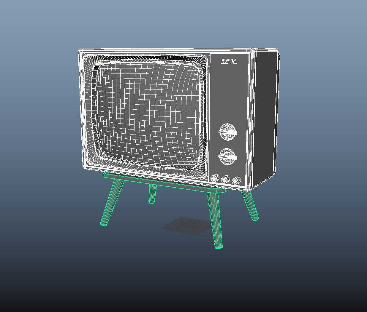 ArtStation - Old television box low poly for game.