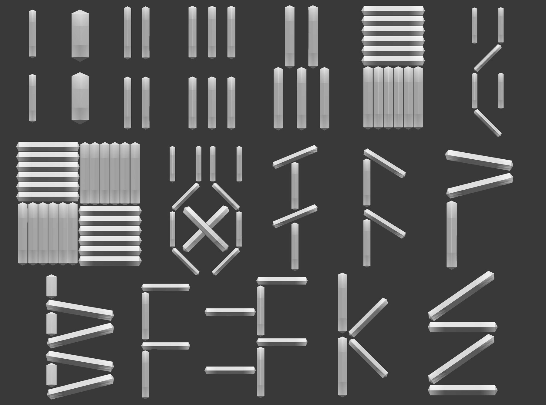 ArtStation 70 Low poly stitch, sewing seams ornament IMM and IMM