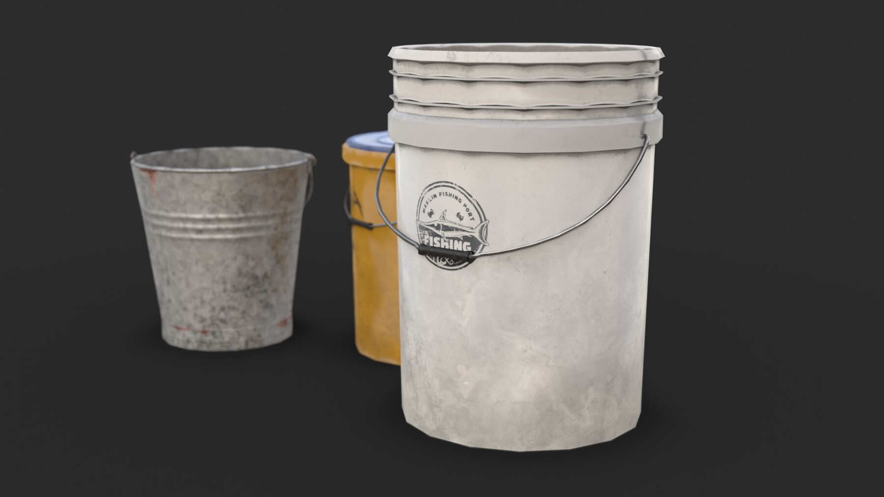 ArtStation Fishing Buckets Game Assets
