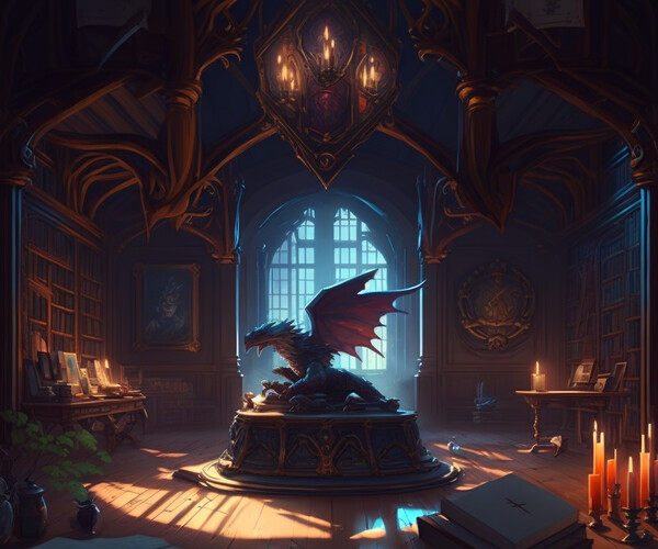 ArtStation - Dragon's Domain: A Medieval Castle Library 4 | Artworks