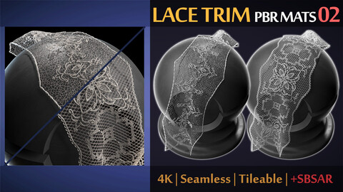 Lace Trim PBR Materials 02