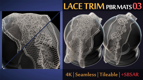 Lace Trim PBR Materials 03