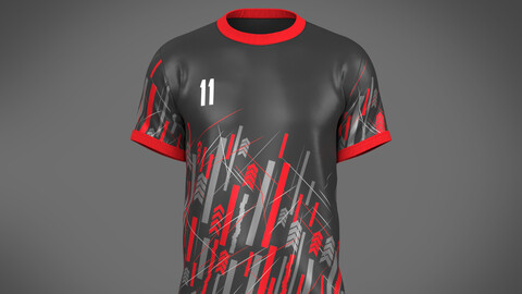 Soccer Sports Red Jersey Player-11