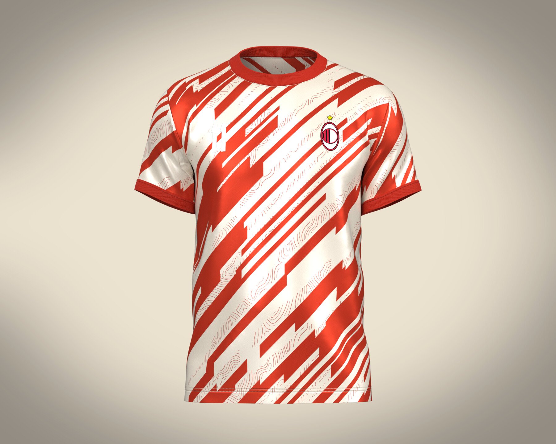 ArtStation - Soccer Red And White Jersey Player-11