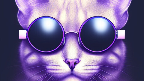 ArtStation - cat with purple glasses | Artworks