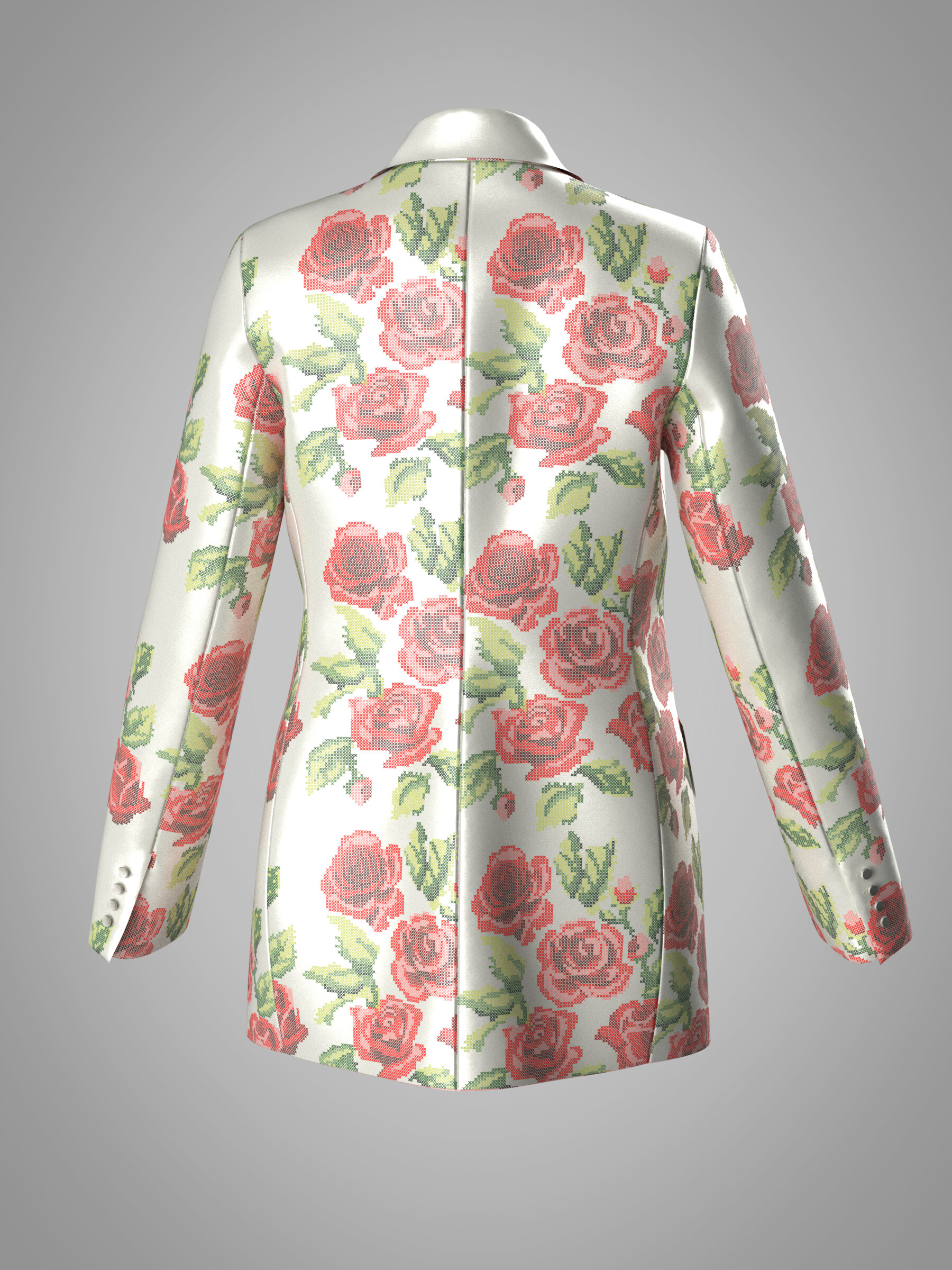 ArtStation - 3D ROSE PATTERNED BLAZER / WOMEN | Resources