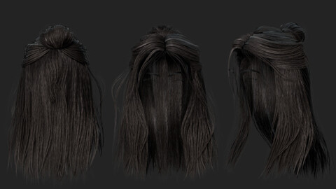 Hair Game-ready Low poly