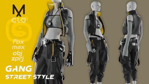 Women's Street Wear No.2/Gang Style - Marvelous/CLO/3DsMax project file