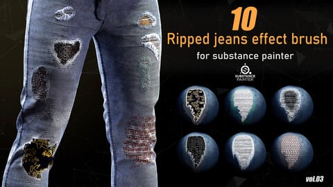 Ripped jeans effect brush for substance painter_VOL03