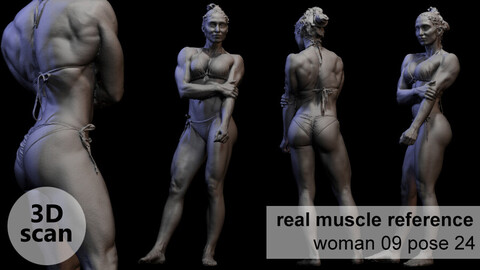 3D scan real muscleanatomy Woman 09 pose 24